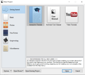 scrivener-new-project-pane