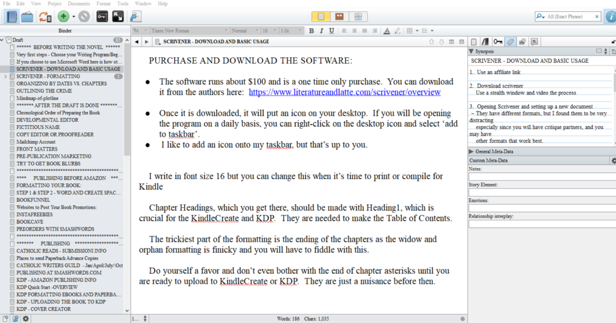 Scrivener Tips For Beginner Authors – Read First Chapter.com