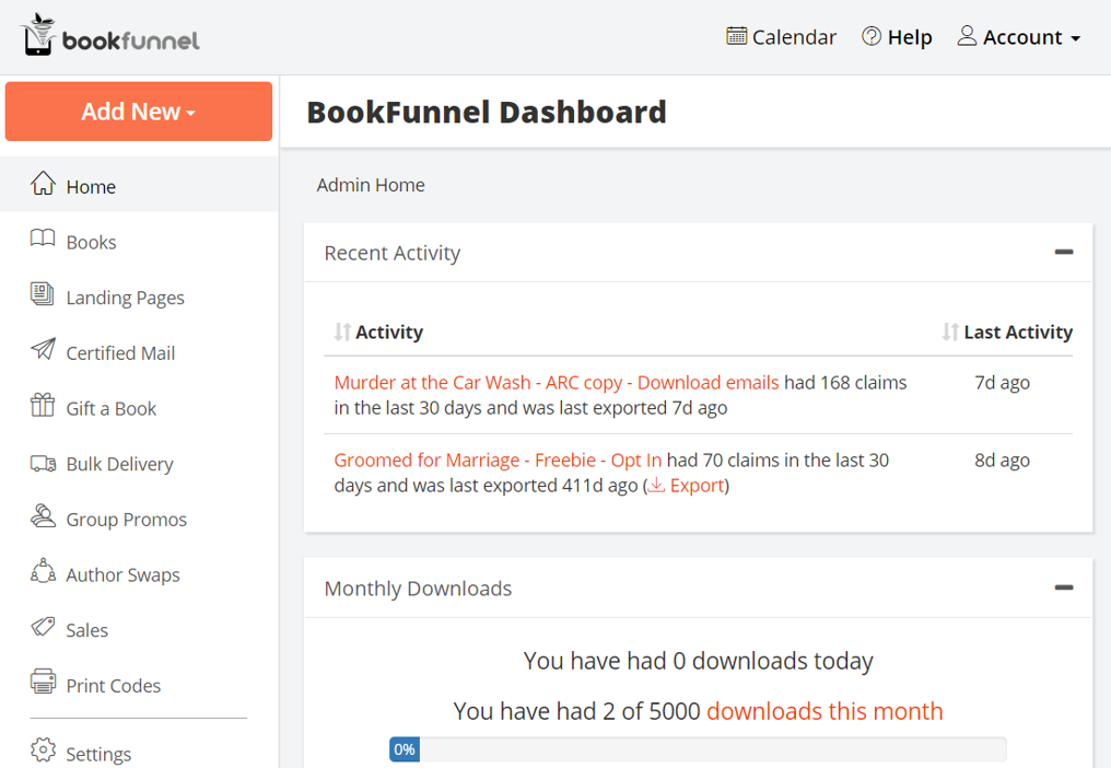 Bookfunnel-Dashboard