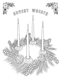 Advent-wreath-coloring page