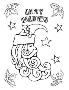 Happy-holidays-santa-coloring-page